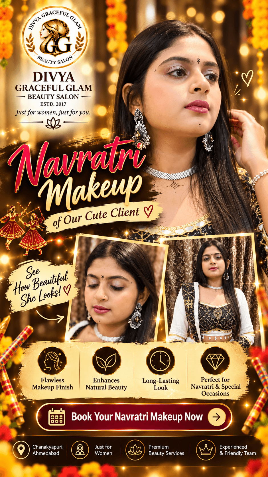 best navratri make look at divya graceful glam